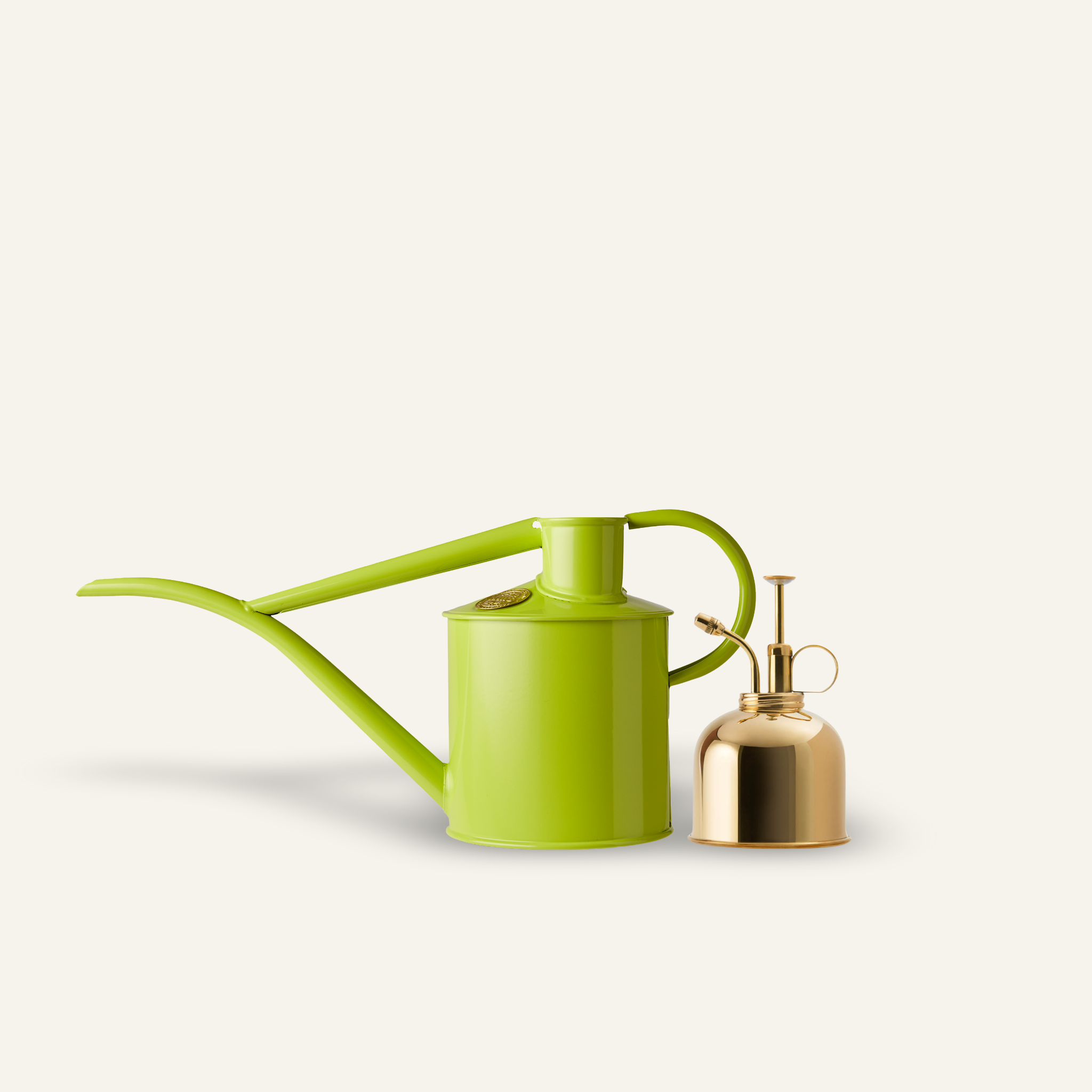 The Fazeley Flow - Houseplant Set - Apple Green & Brass - Two Pint