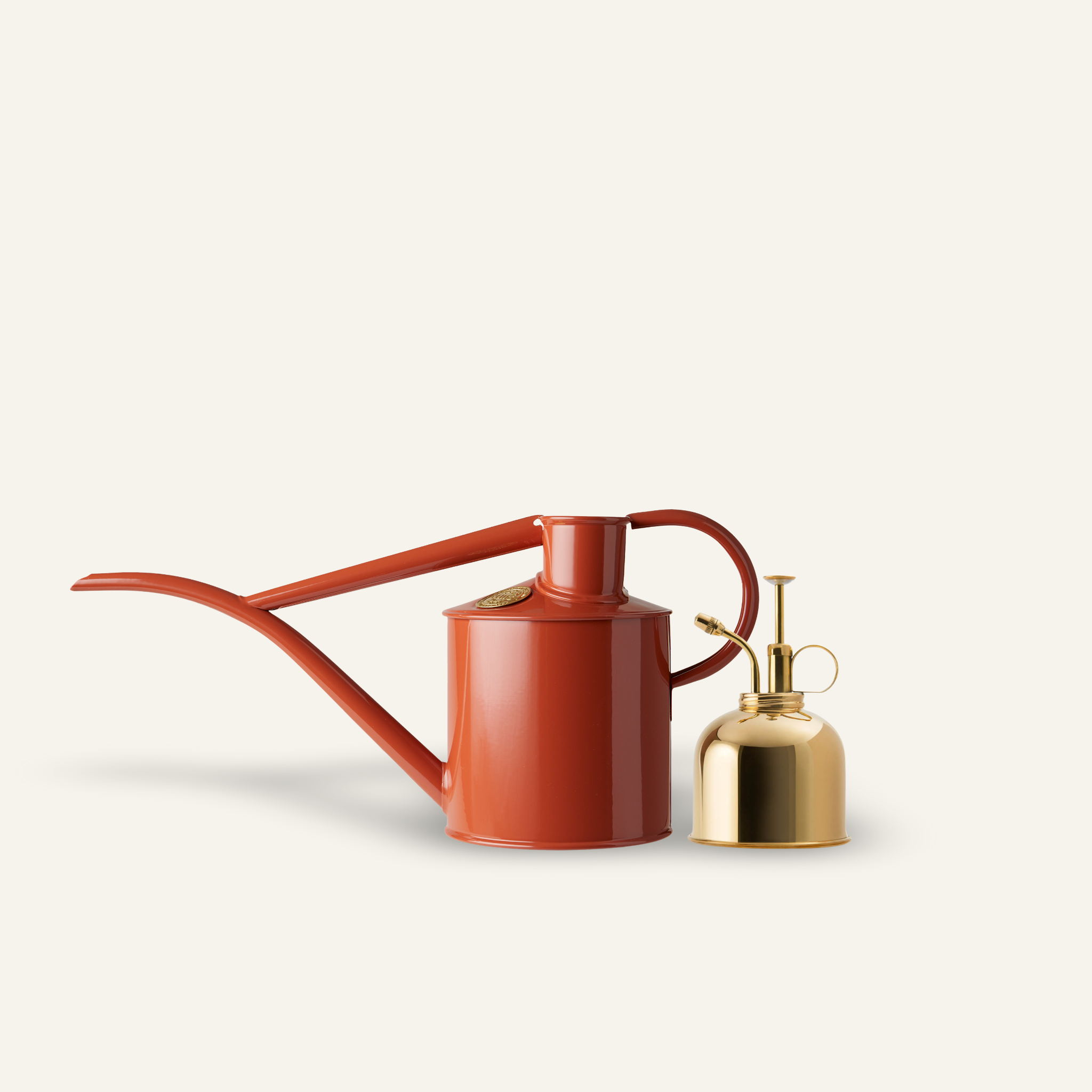 The Fazeley Flow - Houseplant Set - Terracotta Orange & Brass - Two Pint