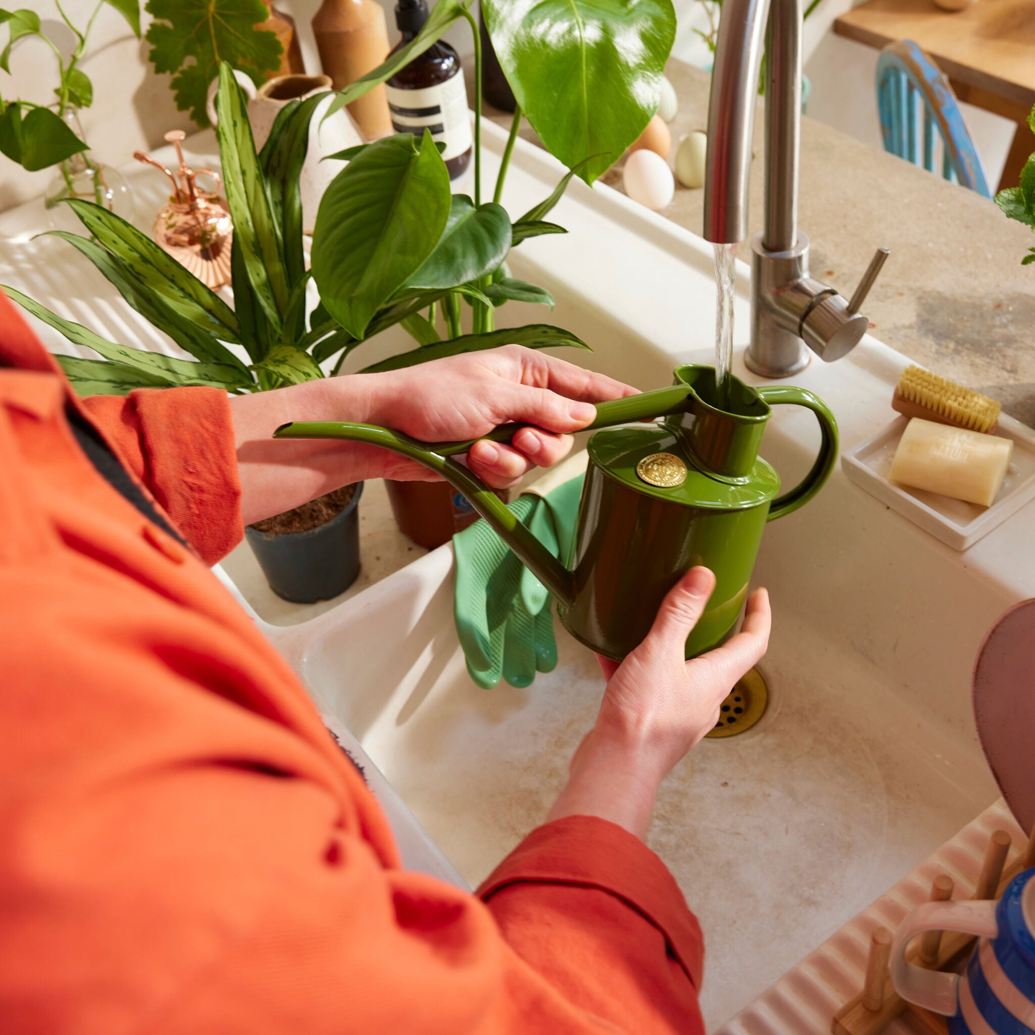 The Fazeley Flow - Houseplant Set - Fern Green & Copper - Two Pint
