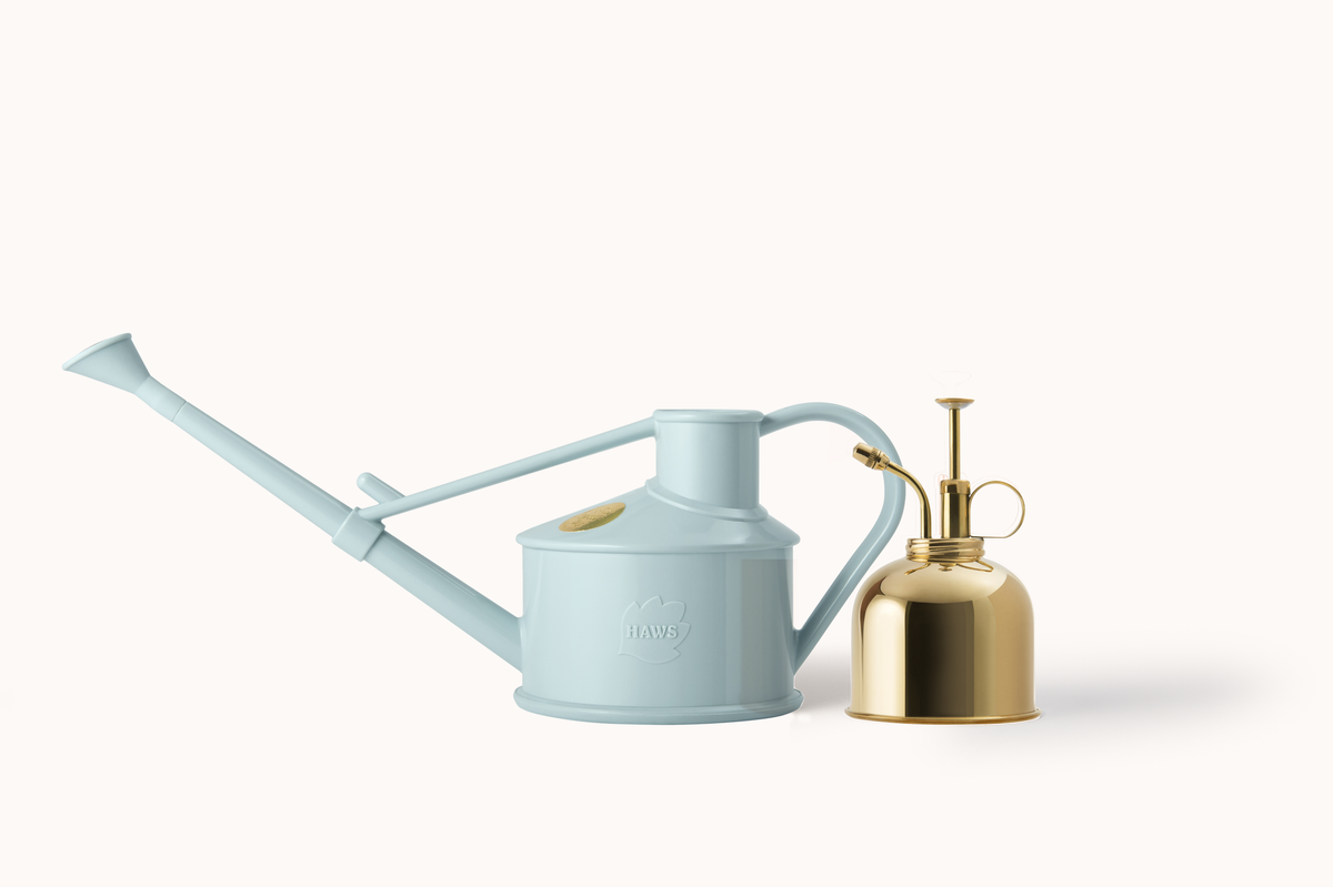 The Langley Houseplant Sprinkler Set - Duck Egg Blue & Brass